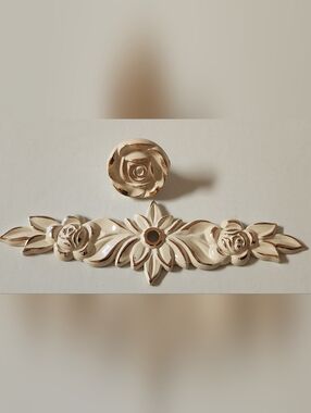 Rose Knobs & Backplates X6 NEW
